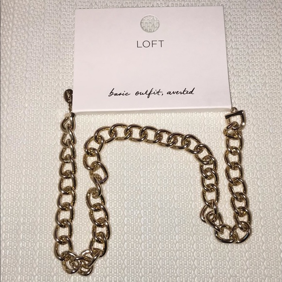 LOFT Gold Chunky Chain Statement Necklace - Picture 8 of 8